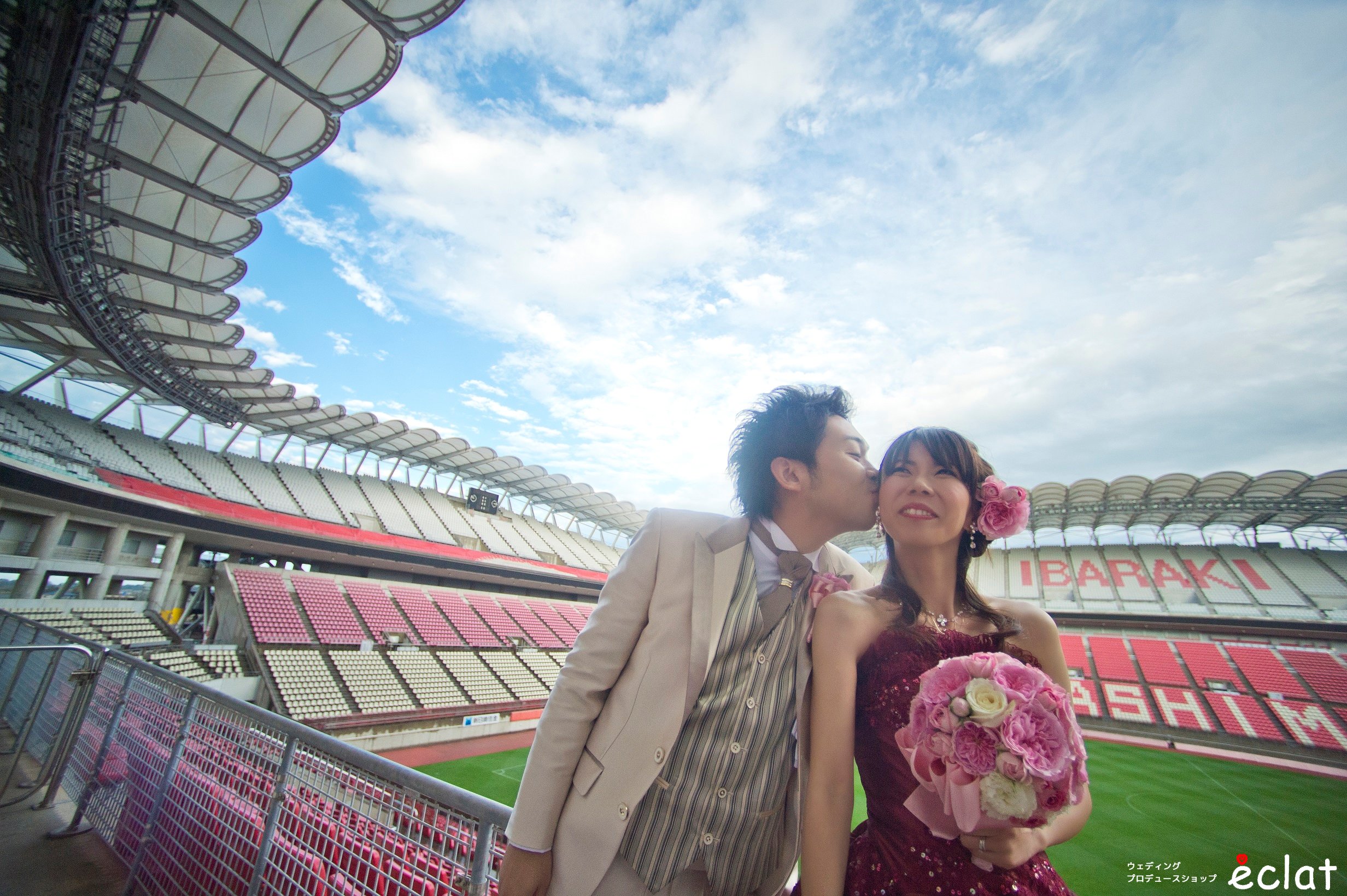 カシマサッカースタジアム　鹿島アントラーズ　結婚式　挙式　ウェディングプロデュースショップ エクラ