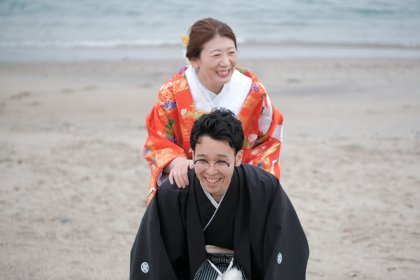 和装ロケーションフォト 前撮り 後撮り 色打掛 神社 海 ウェディングプロデュースショップエクラ 茨城県 水戸 ひたちなか
