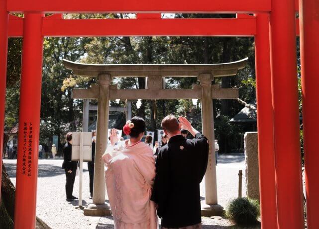 常磐神社　神社挙式　国際結婚　エクラ　和婚　水戸神社結婚式　茨城神社結婚式