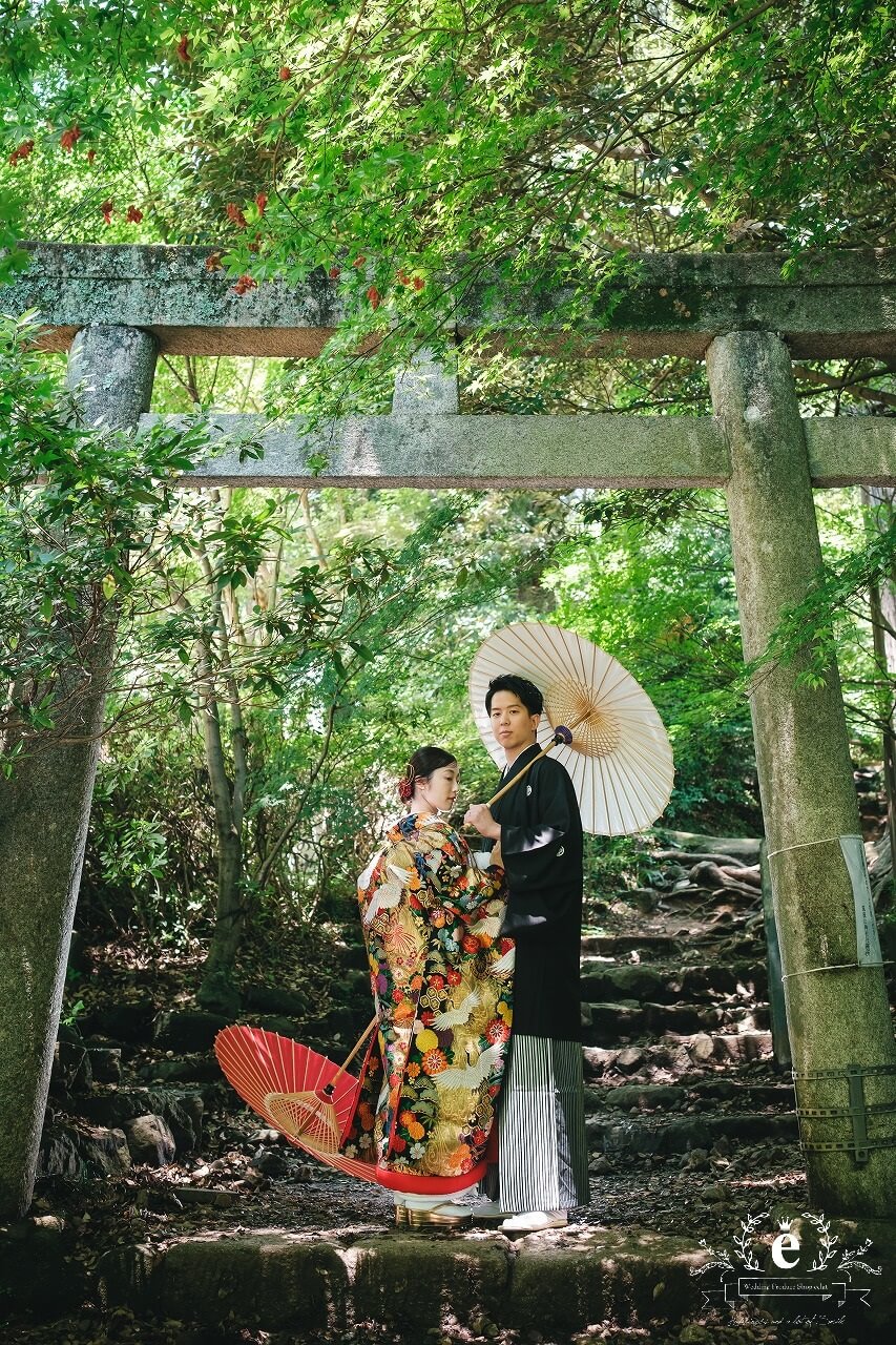 筑波山神社 筑波山神社前撮り つくば結婚式 つくば前撮り 神社前撮り つくばフォトウェディング 筑波山神社写真 神前式 神社挙式 色打掛 ロケフォト ロケ撮影 茨城 つくば 水戸 エクラ スタジオエクラ