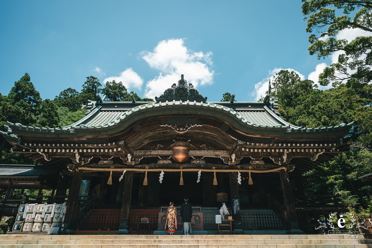 筑波山神社 筑波山神社前撮り つくば結婚式 つくば前撮り 神社前撮り つくばフォトウェディング 筑波山神社写真 神前式 神社挙式 色打掛 ロケフォト ロケ撮影 茨城 つくば 水戸 エクラ スタジオエクラ