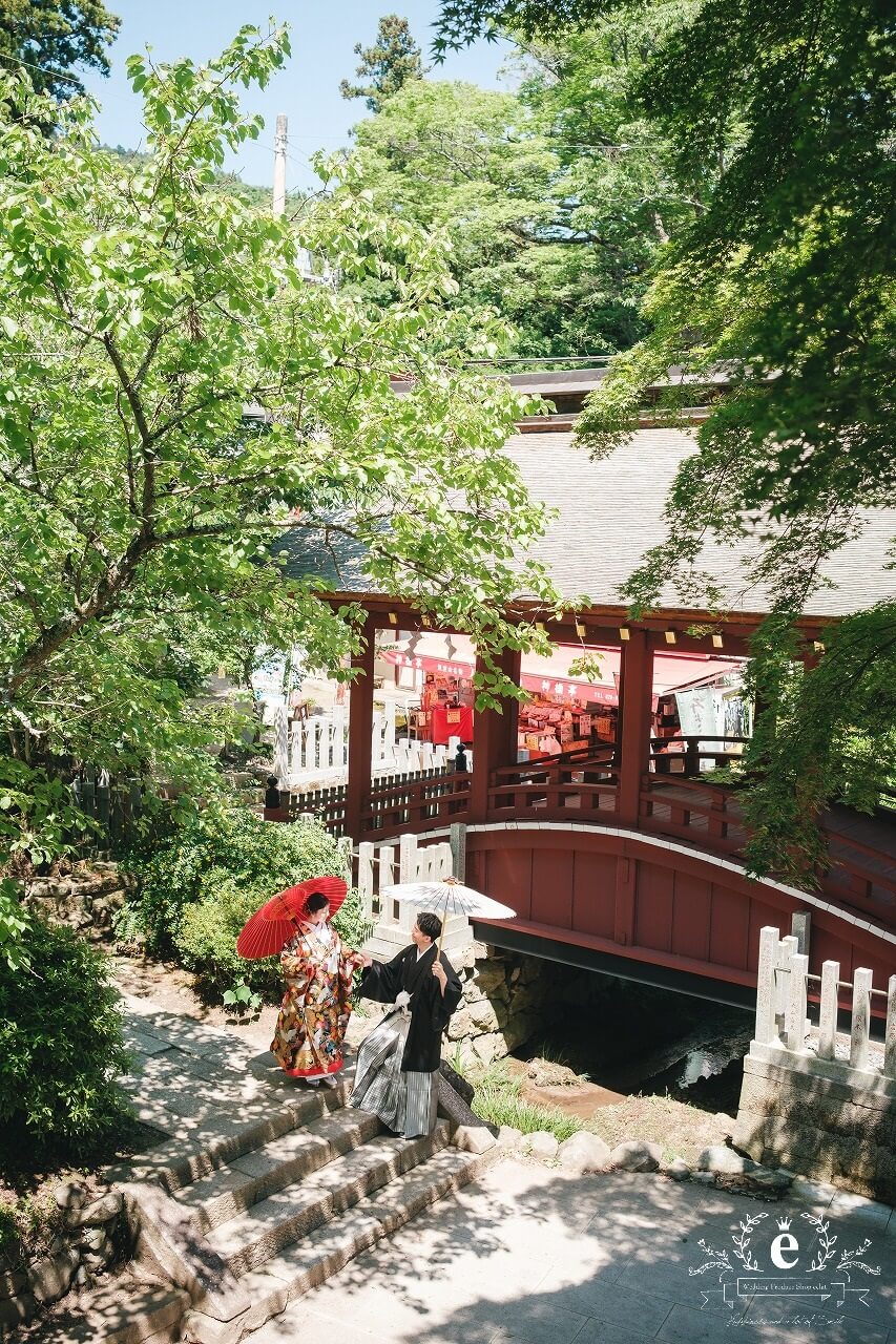 筑波山神社 筑波山神社前撮り つくば結婚式 つくば前撮り 神社前撮り つくばフォトウェディング 筑波山神社写真 神前式 神社挙式 色打掛 ロケフォト ロケ撮影 茨城 つくば 水戸 エクラ スタジオエクラ