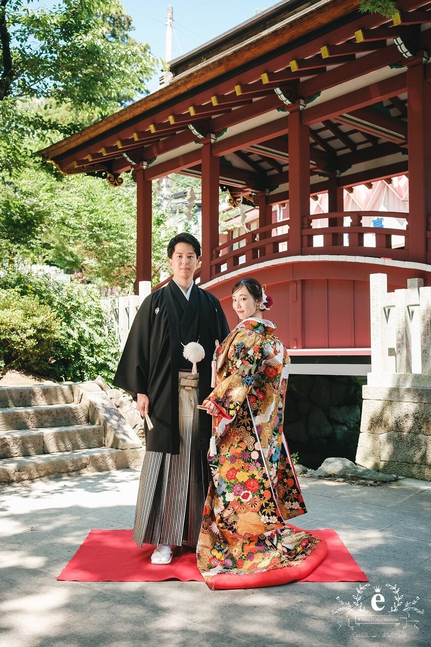 筑波山神社 筑波山神社前撮り つくば結婚式 つくば前撮り 神社前撮り つくばフォトウェディング 筑波山神社写真 神前式 神社挙式 色打掛 ロケフォト ロケ撮影 茨城 つくば 水戸 エクラ スタジオエクラ