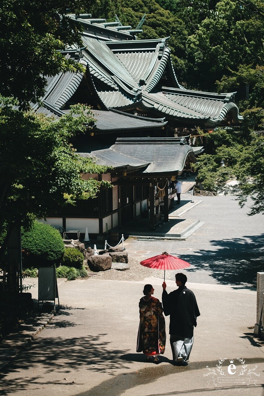 筑波山神社 筑波山神社前撮り つくば結婚式 つくば前撮り 神社前撮り つくばフォトウェディング 筑波山神社写真 神前式 神社挙式 色打掛 ロケフォト ロケ撮影 茨城 つくば 水戸 エクラ スタジオエクラ