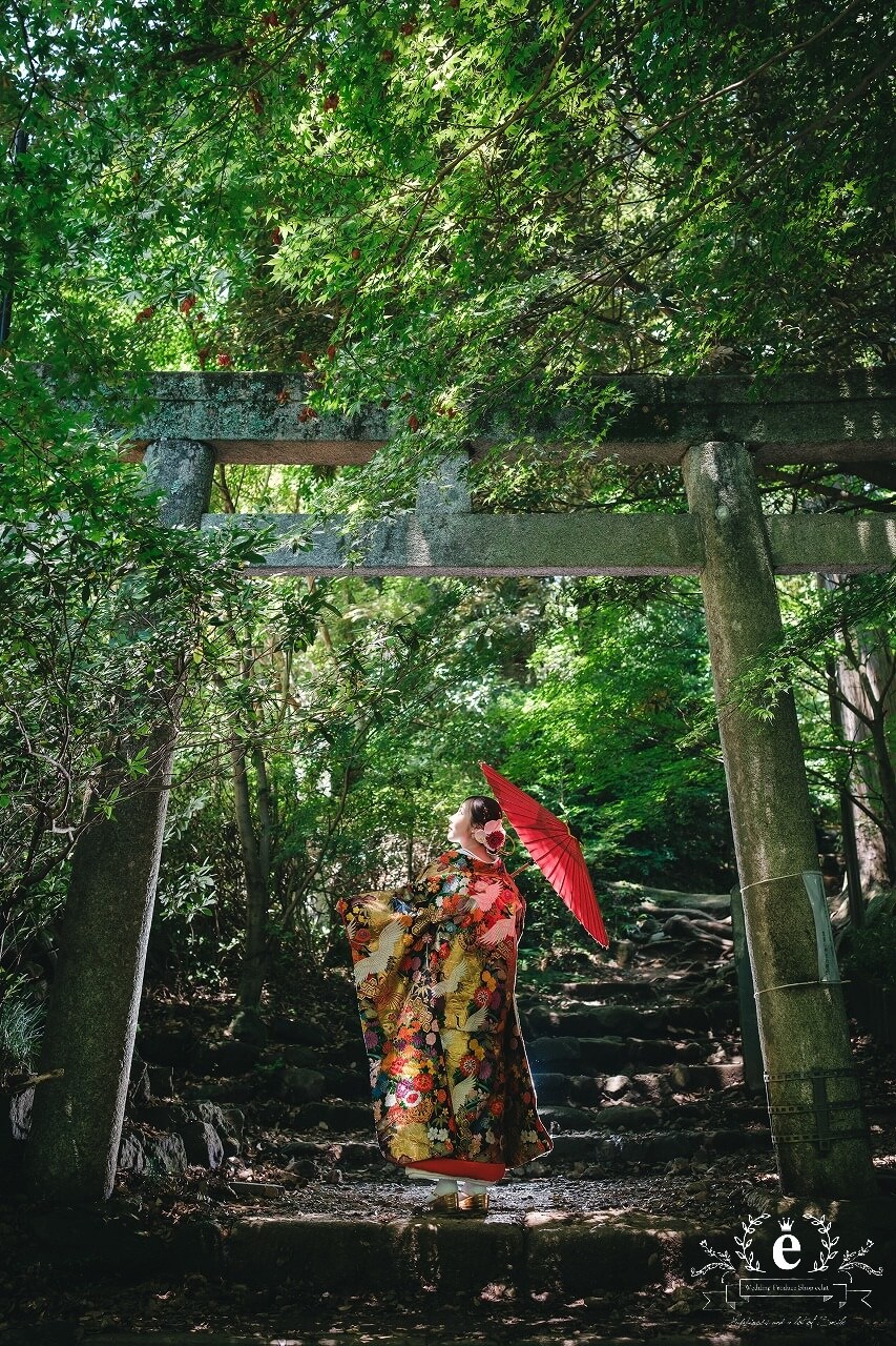 筑波山神社 筑波山神社前撮り つくば結婚式 つくば前撮り 神社前撮り つくばフォトウェディング 筑波山神社写真 神前式 神社挙式 色打掛 ロケフォト ロケ撮影 茨城 つくば 水戸 エクラ スタジオエクラ