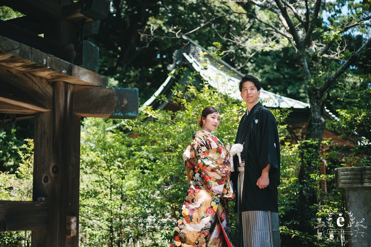 筑波山神社 筑波山神社前撮り つくば結婚式 つくば前撮り 神社前撮り つくばフォトウェディング 筑波山神社写真 神前式 神社挙式 色打掛 ロケフォト ロケ撮影 茨城 つくば 水戸 エクラ スタジオエクラ