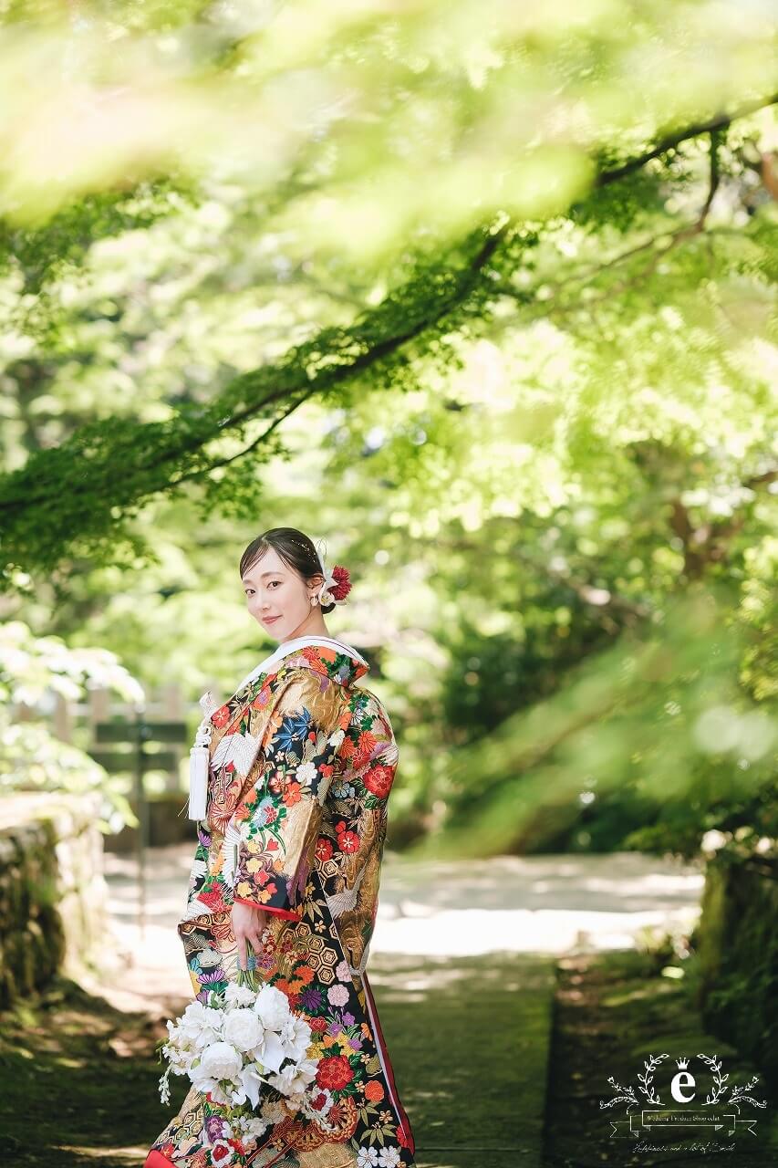 筑波山神社 筑波山神社前撮り つくば結婚式 つくば前撮り 神社前撮り つくばフォトウェディング 筑波山神社写真 神前式 神社挙式 色打掛 ロケフォト ロケ撮影 茨城 つくば 水戸 エクラ スタジオエクラ