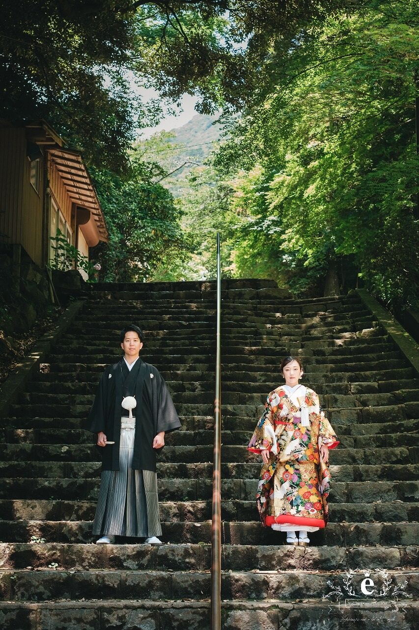 筑波山神社 筑波山神社前撮り つくば結婚式 つくば前撮り 神社前撮り つくばフォトウェディング 筑波山神社写真 神前式 神社挙式 色打掛 ロケフォト ロケ撮影 茨城 つくば 水戸 エクラ スタジオエクラ