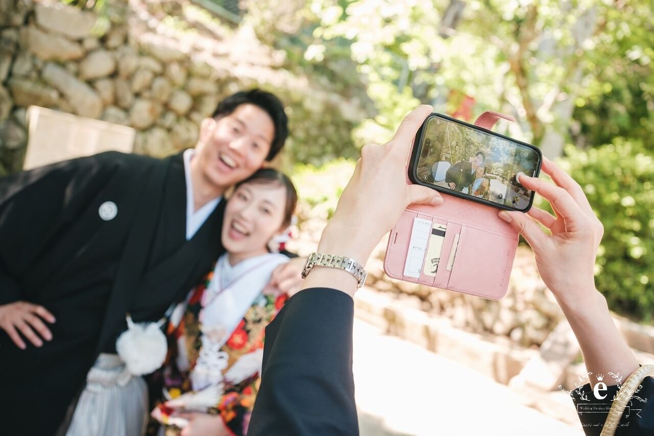 筑波山神社 筑波山神社前撮り つくば結婚式 つくば前撮り 神社前撮り つくばフォトウェディング 筑波山神社写真 神前式 神社挙式 色打掛 ロケフォト ロケ撮影 茨城 つくば 水戸 エクラ スタジオエクラ