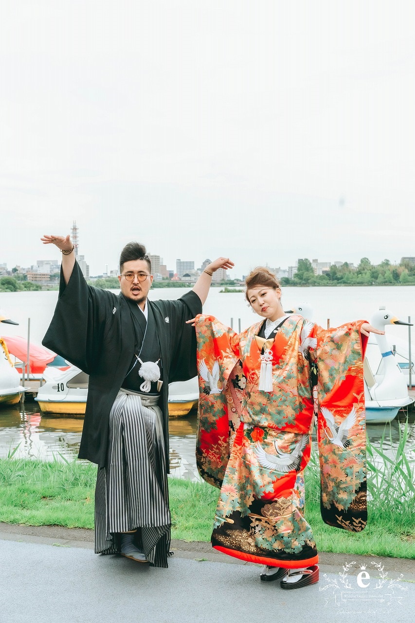 千波湖 水戸 水戸京成ホテル 前撮り フォトウェディング 写真 おしゃれ 水戸前撮り 水戸結婚式 和装 自由 低予算 ロケ 撮影 エクラ スタジオ スワンボート