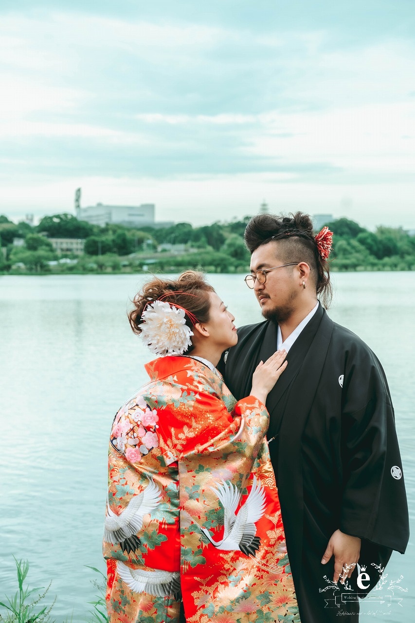 千波湖 水戸 水戸京成ホテル 前撮り フォトウェディング 写真 おしゃれ 水戸前撮り 水戸結婚式 和装 自由 低予算 ロケ 撮影 エクラ スタジオ スワンボート