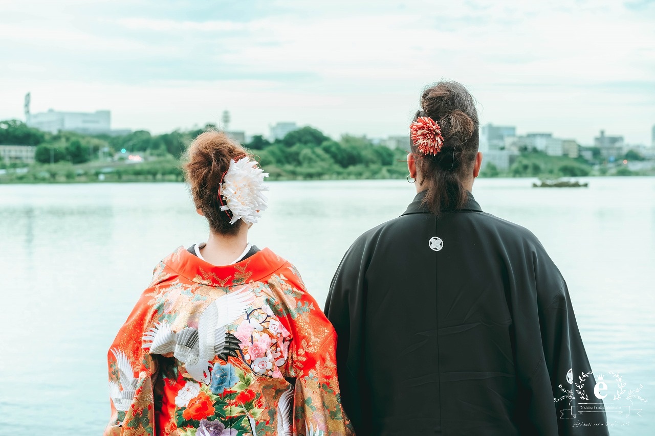 千波湖 水戸 水戸京成ホテル 前撮り フォトウェディング 写真 おしゃれ 水戸前撮り 水戸結婚式 和装 自由 低予算 ロケ 撮影 エクラ スタジオ スワンボート