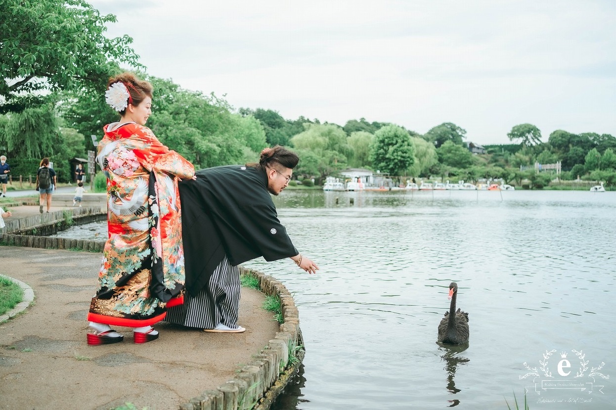 千波湖 水戸 水戸京成ホテル 前撮り フォトウェディング 写真 おしゃれ 水戸前撮り 水戸結婚式 和装 自由 低予算 ロケ 撮影 エクラ スタジオ スワンボート