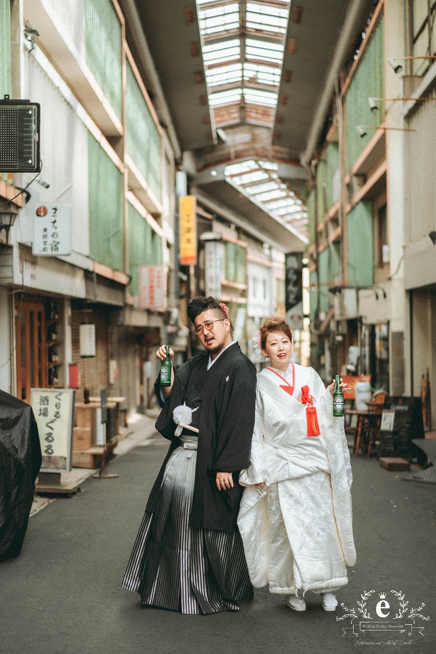 宮下銀座 水戸 居酒屋 前撮り フォトウェディング 写真 おしゃれ 水戸前撮り 水戸結婚式 和装 自由 低予算 ロケ 撮影 エクラ スタジオ