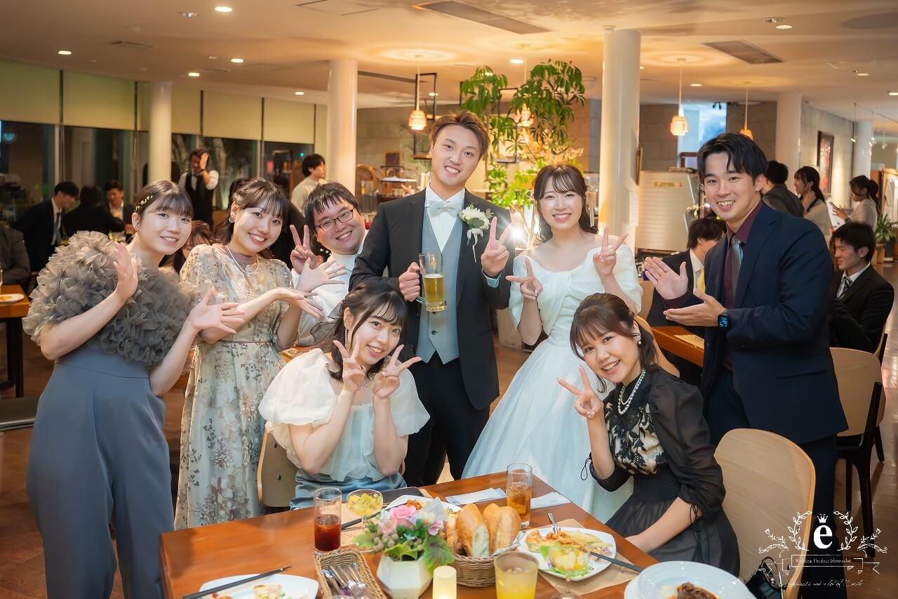 好文カフェ 千波湖 レストラン カフェ 水戸ウェディングパーティー 1.5次会 カジュアル ブッフェ 友人 結婚式 持ち込み ナイトウェディング シャンパンタワー 水戸結婚式 アットホーム 自由 フォト 写真 おしゃれ エクラ プロデュース会社