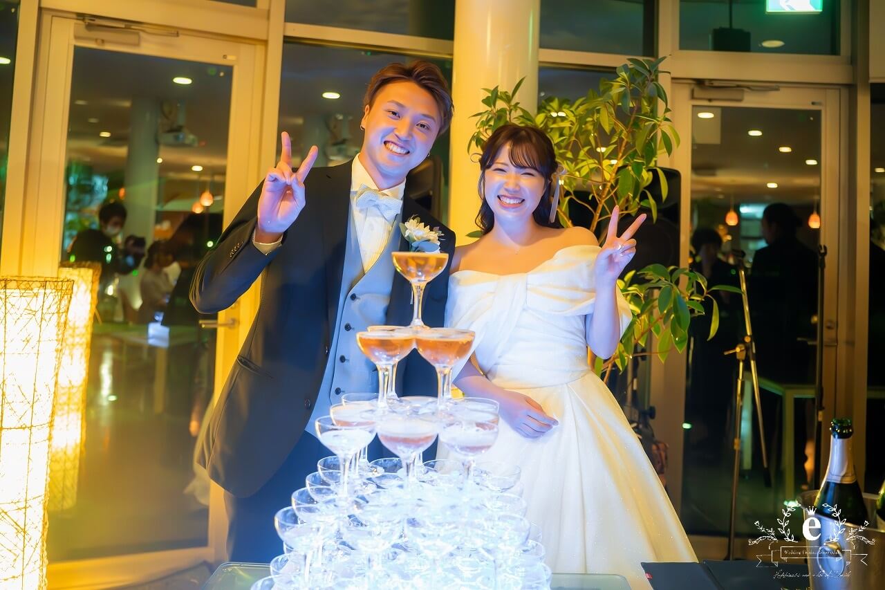 好文カフェ 千波湖 レストラン カフェ 水戸ウェディングパーティー 1.5次会 カジュアル ブッフェ 友人 結婚式 持ち込み ナイトウェディング シャンパンタワー 水戸結婚式 アットホーム 自由 フォト 写真 おしゃれ エクラ プロデュース会社