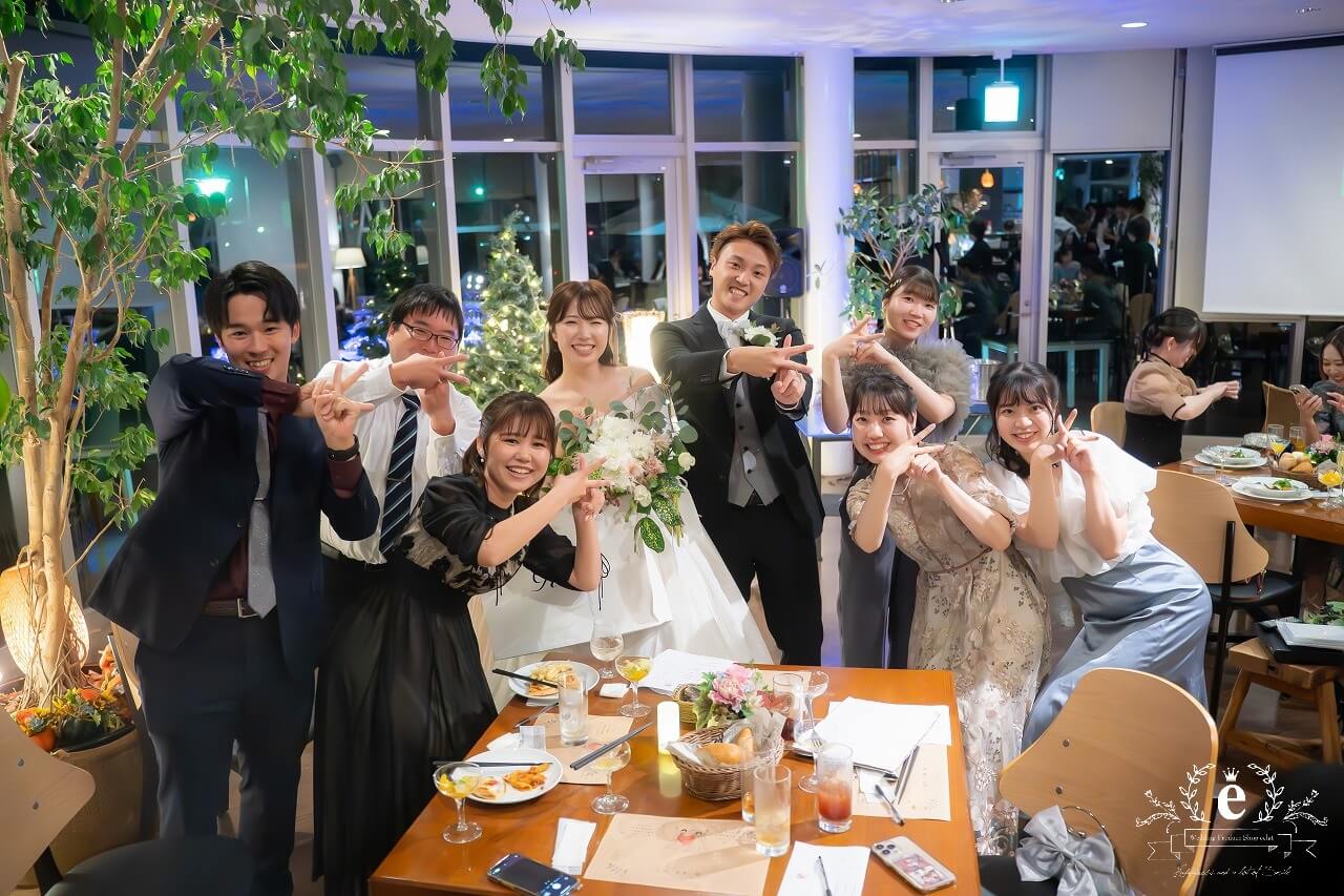 好文カフェ 千波湖 レストラン カフェ 水戸ウェディングパーティー 1.5次会 カジュアル ブッフェ 友人 結婚式 持ち込み ナイトウェディング シャンパンタワー 水戸結婚式 アットホーム 自由 フォト 写真 おしゃれ エクラ プロデュース会社