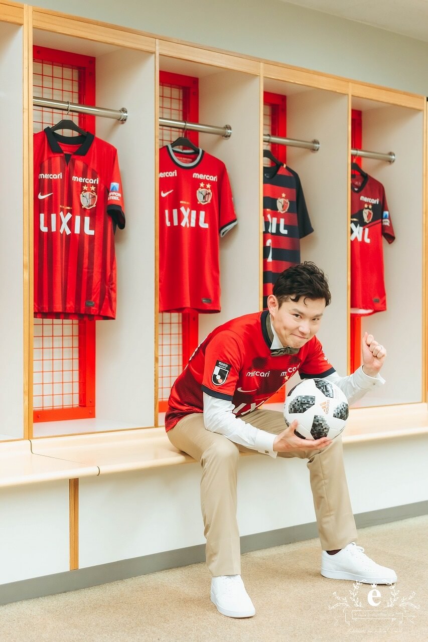 カシマサッカースタジアム カシマスタジアム カシマスタジアム前撮り スタジアム前撮り サッカー前撮り サッカーフォトウェディング ピッチ サッカー 茨城前撮り 茨城フォトウェディング スポーツ 趣味 自由 ユニフォーム 背番号 KASHIMA　鹿嶋市 エクラ スタジオ ロケ