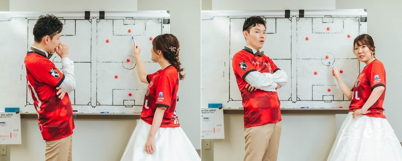 カシマサッカースタジアム カシマスタジアム カシマスタジアム前撮り スタジアム前撮り サッカー前撮り サッカーフォトウェディング ピッチ サッカー 茨城前撮り 茨城フォトウェディング スポーツ 趣味 自由 ユニフォーム 背番号 KASHIMA　鹿嶋市 エクラ スタジオ ロケ