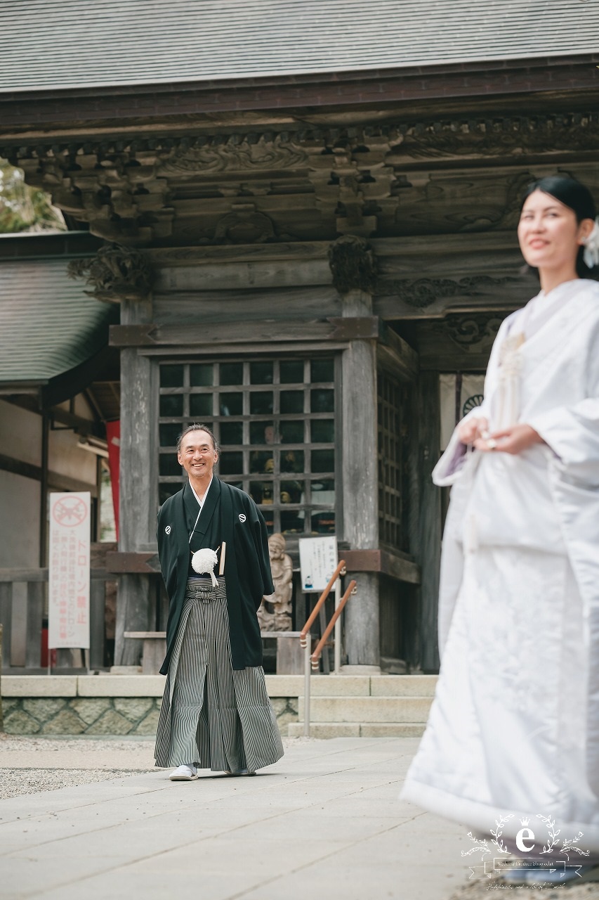 大洗磯前神社 大洗磯前神社結婚式 神前式 神社挙式 大洗 海の鳥居 海が見える神社 神磯の鳥居 茨城神前式 茨城神社挙式 自由な結婚式 色掛下 貼り紋 サーフィン エクラ 水戸