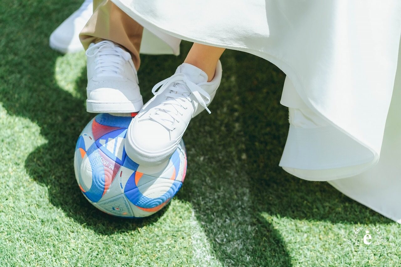 カシマサッカースタジアム カシマスタジアム カシマスタジアム前撮り スタジアム前撮り サッカー前撮り サッカーフォトウェディング ピッチ サッカー 茨城前撮り 茨城フォトウェディング スポーツ 趣味 自由 ユニフォーム 背番号 KASHIMA　鹿嶋市 エクラ スタジオ ロケ