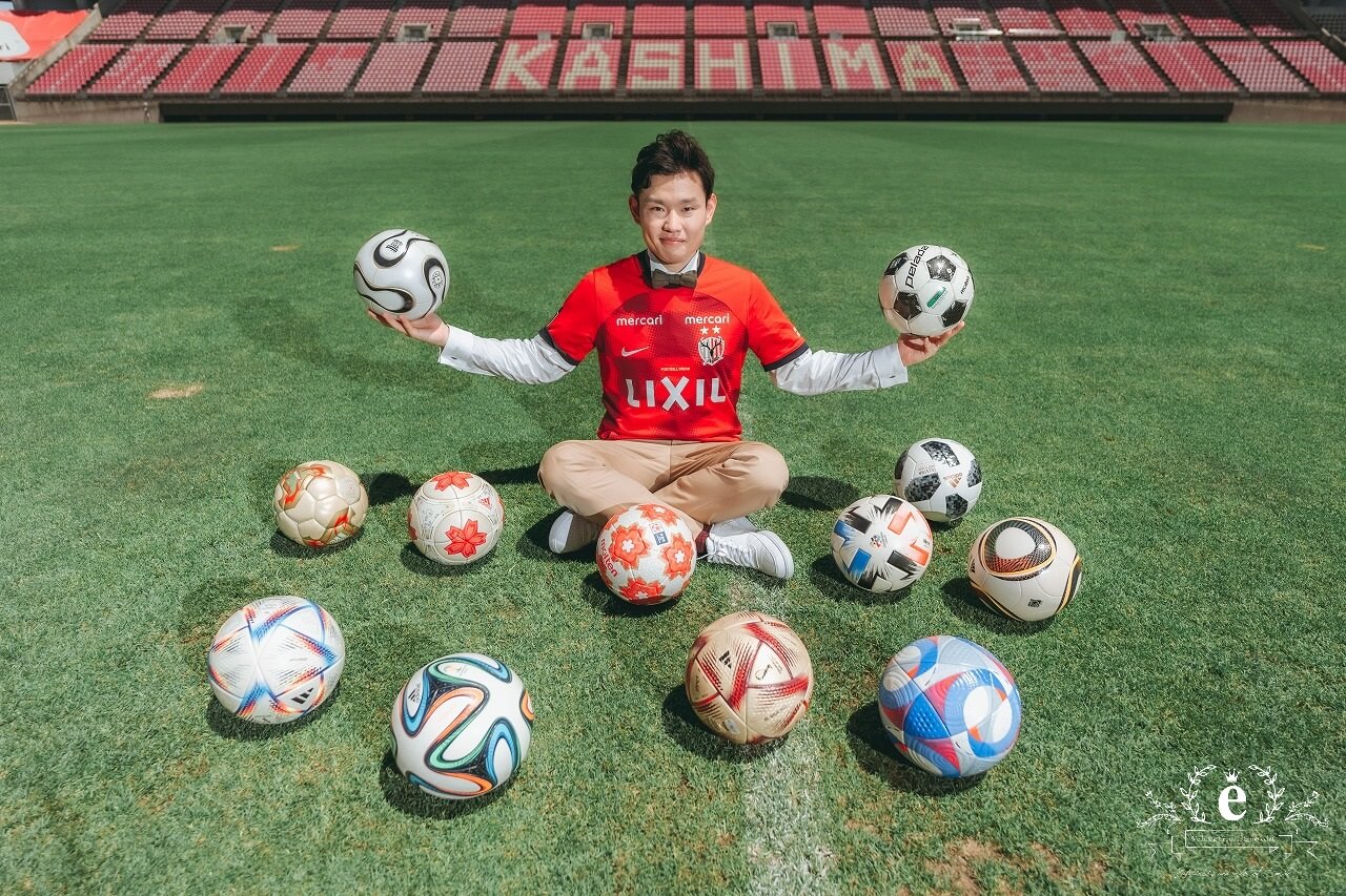 カシマサッカースタジアム カシマスタジアム カシマスタジアム前撮り スタジアム前撮り サッカー前撮り サッカーフォトウェディング ピッチ サッカー 茨城前撮り 茨城フォトウェディング スポーツ 趣味 自由 ユニフォーム 背番号 KASHIMA　鹿嶋市 エクラ スタジオ ロケ