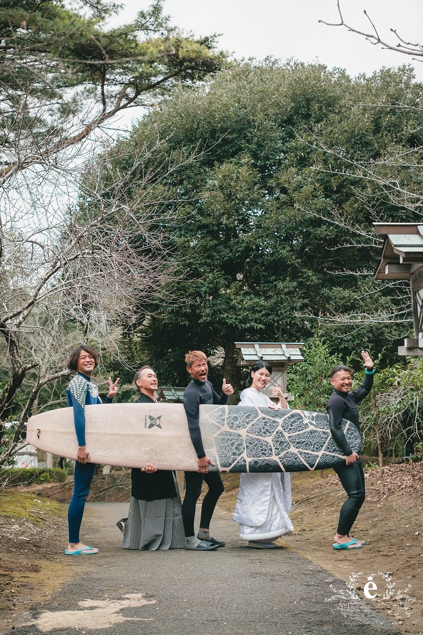 大洗磯前神社 大洗磯前神社結婚式 神前式 神社挙式 大洗 海の鳥居 海が見える神社 神磯の鳥居 茨城神前式 茨城神社挙式 自由な結婚式 色掛下 貼り紋 サーフィン エクラ 水戸