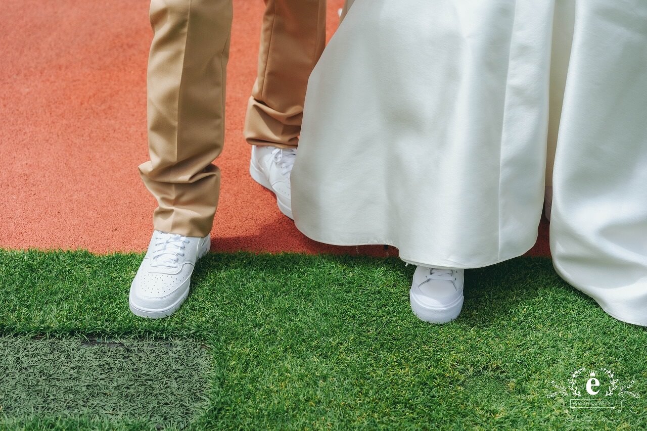カシマサッカースタジアム カシマスタジアム カシマスタジアム前撮り スタジアム前撮り サッカー前撮り サッカーフォトウェディング ピッチ サッカー 茨城前撮り 茨城フォトウェディング スポーツ 趣味 自由 ユニフォーム 背番号 KASHIMA　鹿嶋市 エクラ スタジオ ロケ