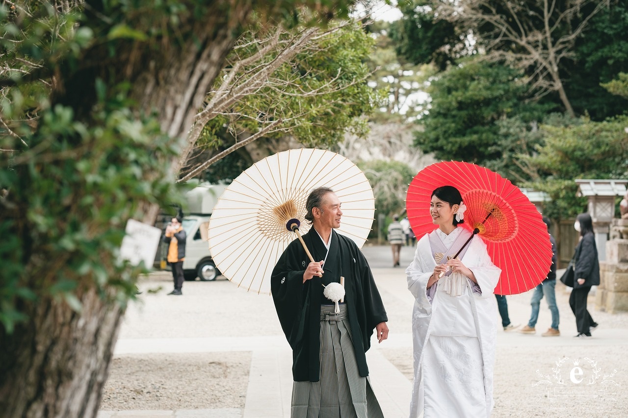 大洗磯前神社 大洗磯前神社結婚式 神前式 神社挙式 大洗 海の鳥居 海が見える神社 神磯の鳥居 茨城神前式 茨城神社挙式 自由な結婚式 色掛下 貼り紋 サーフィン エクラ 水戸