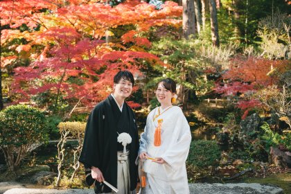 筑波山神社で和装前撮り・フォトウェディング｜お二人らしく和装もお洒落に、自由に