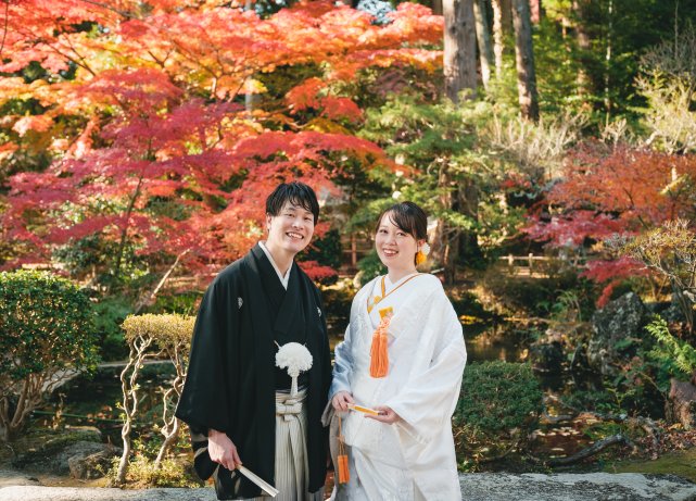 筑波山神社で和装前撮り・フォトウェディング｜お二人らしく和装もお洒落に、自由に
