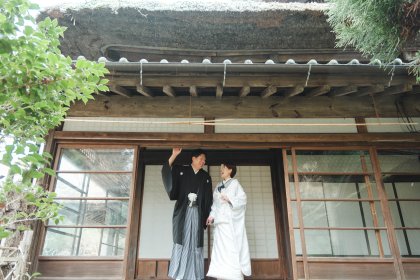 茨城県笠間市の春風万里荘で和装フォトウェディング｜エクラ