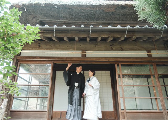 茨城県笠間市の春風万里荘で和装フォトウェディング｜エクラ